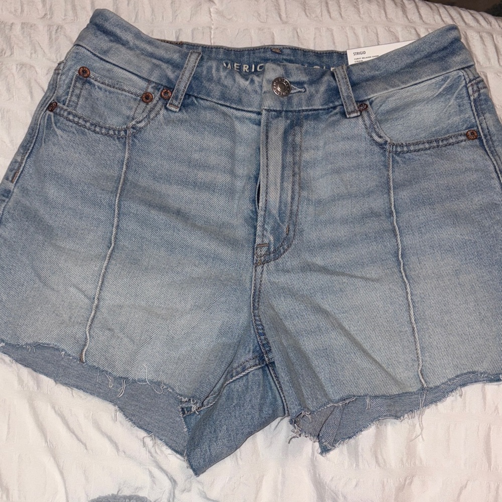 American Eagle Outfitters Women's Faded Blue Jean Shorts